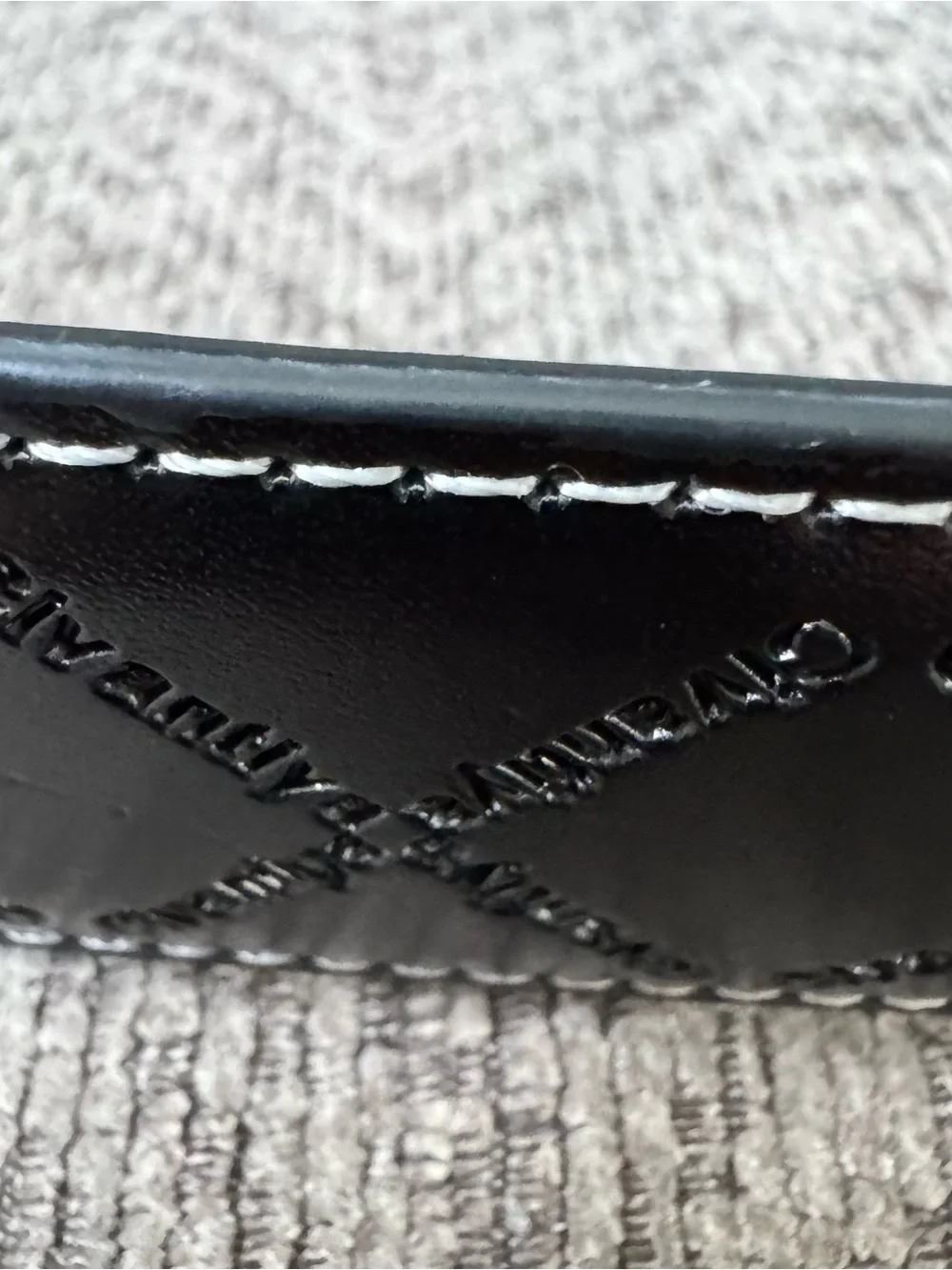 G ucci-Inspired Black Leather Men's Belt with Interlocking G Buckle Sz 36